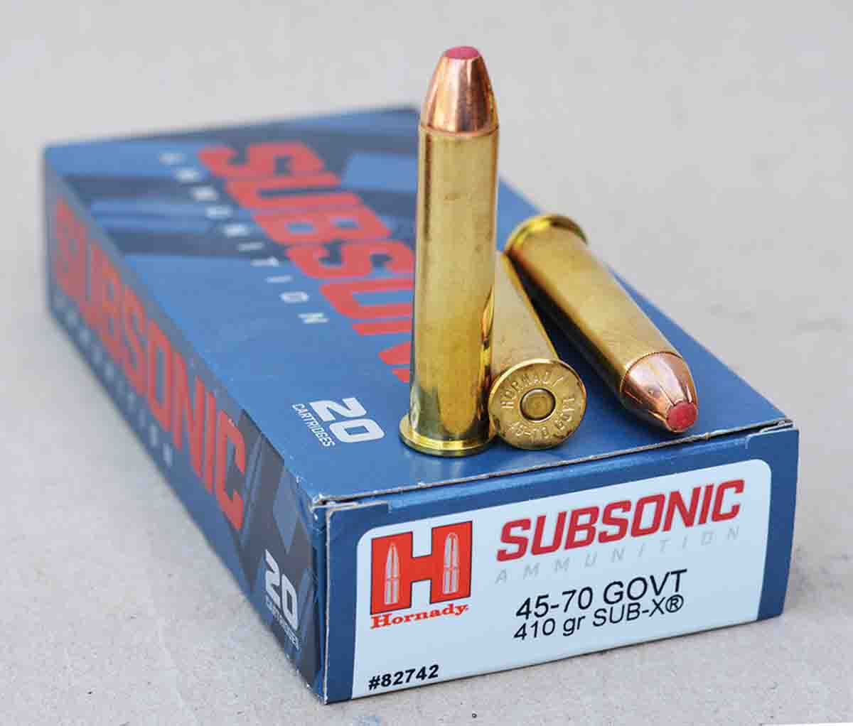 Hornady offers a 410-grain bullet at subsonic velocities, which is popular for riflemen that desire suppression.